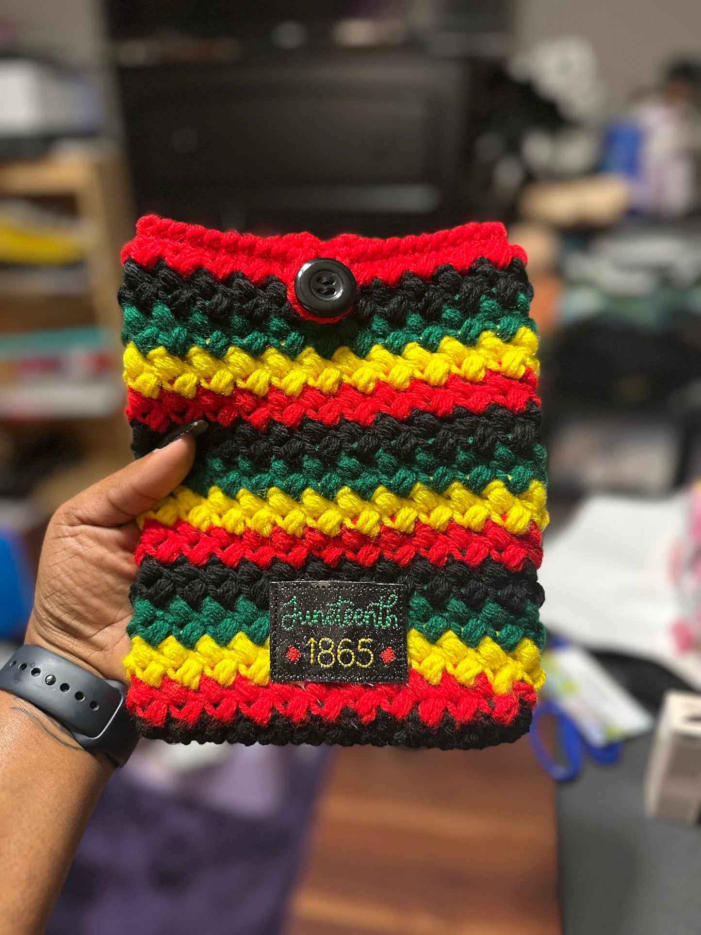 Juneteenth Crochet Book Sleeve