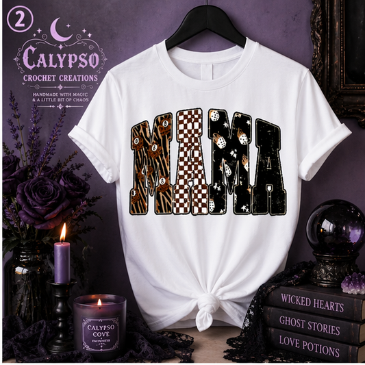 Neutral Leopard Patchwork MAMA Tee