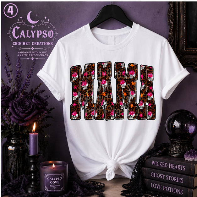 Skull Leopard MAMA Graphic Tee